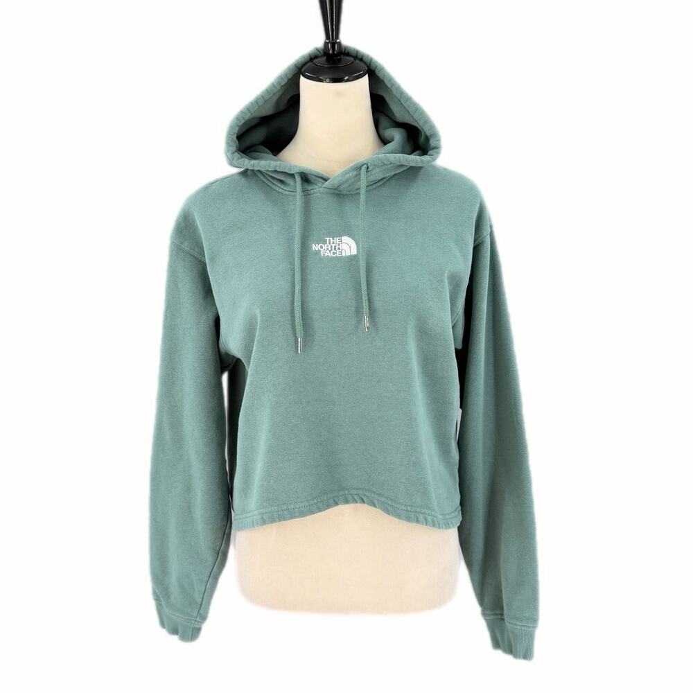 The North Face Sage Green Essential Cropped Pullover Casual School Sporty Hoodie